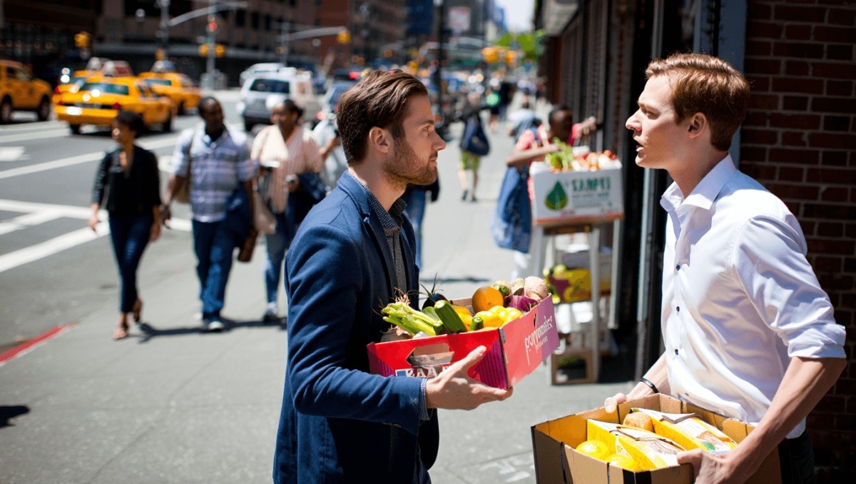 The dueling 'free grocery' stunts from Polymarket and Kalshi in NYC
