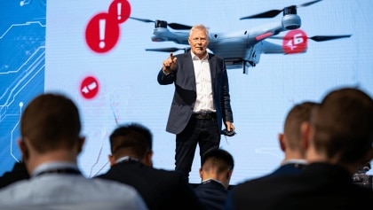 Cybersecurity expert Mikko Hypponen speaks at the Black Hat USA cybersecurity conference on August 6, 2025 in Las Vegas, Nevada.