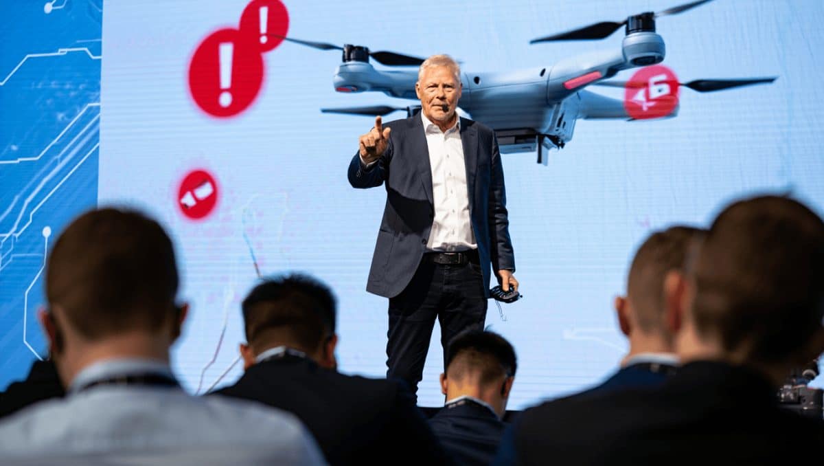 Cybersecurity expert Mikko Hypponen speaks at the Black Hat USA cybersecurity conference on August 6, 2025 in Las Vegas, Nevada.