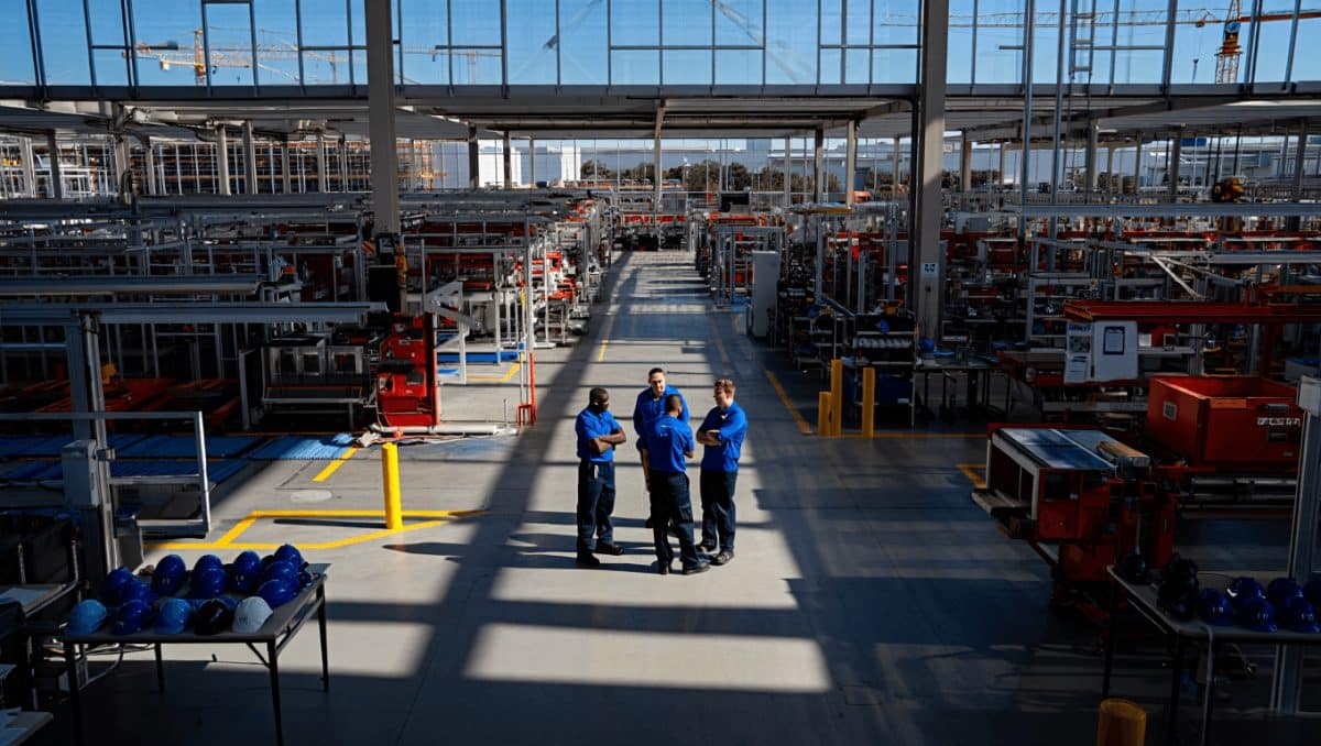 Aerial image of the Tesla factory near Austin
