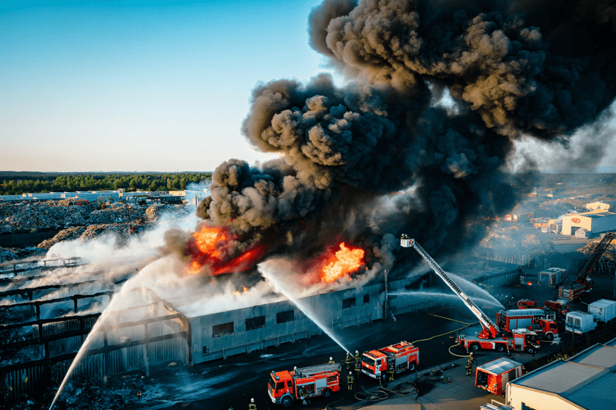 Fire destroys recycling facility in Salt Lake City, thick smoke visible across region
