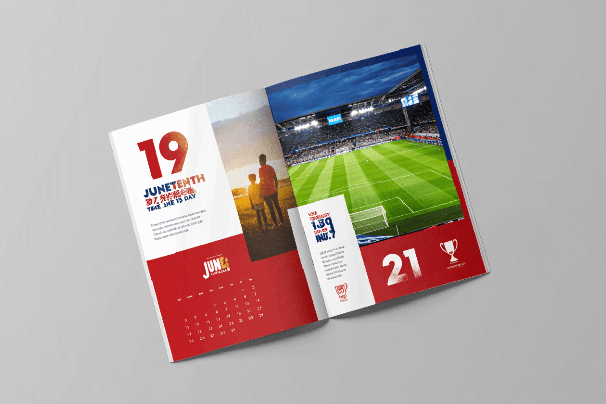 June 2026 calendar: Father's Day, Juneteenth, and UEFA Euro championships