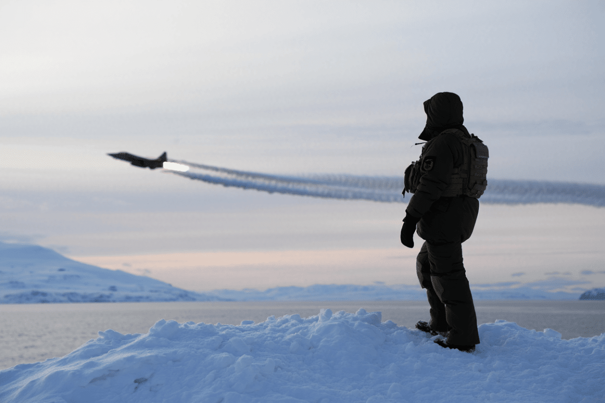 Carrier strike group flies jets in Arctic waters while commandos train in Norway