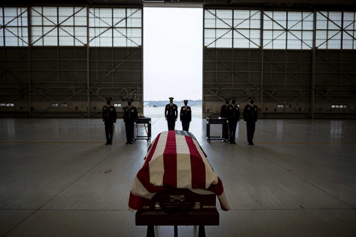 Trump attends dignified transfer of 4 service members at Dover Air Force Base