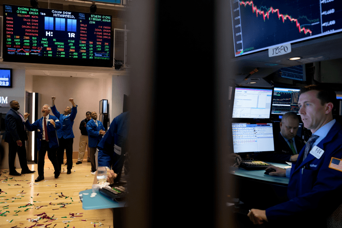 Stock market ends mixed as Dow hits all-time high on softer jobs data