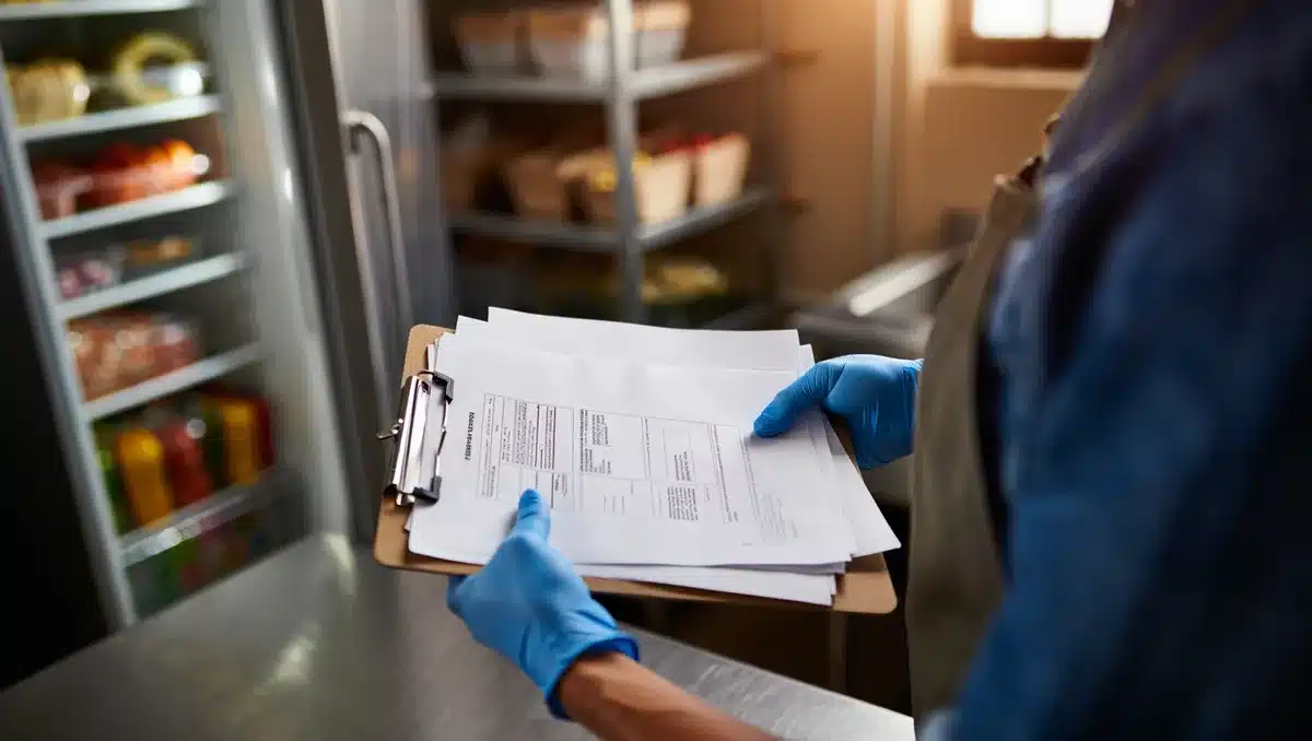 A recall notice document with product labels displayed, emphasizing food safety protocols and inspection procedures | USDA food safety recall