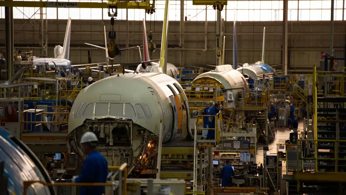 Boeing commercial aircraft backlog visualization | aerospace industry production metrics
