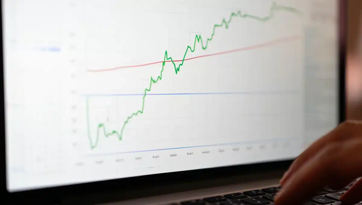 Financial chart showing an upward trending line with support and resistance levels marked, illustrating technical analysis of stock price movement | technical analysis chart