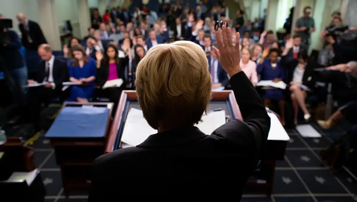 Karoline Leavitt returns to White House podium after maternity leave