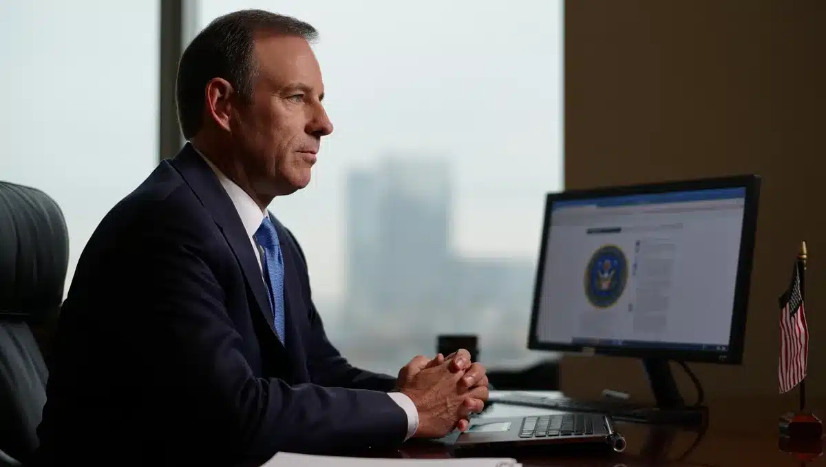 A formal government statement released on an official state website, with text describing election integrity measures and administrative findings displayed on a digital screen | government statement document