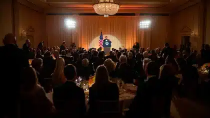 Trump delivers rambling speech at rescheduled White House correspondents' dinner