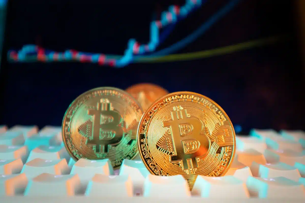 A digital trading interface showing liquidation data and order books, with red and green price levels, representing the intense volatility and trader activity during the rally moment.