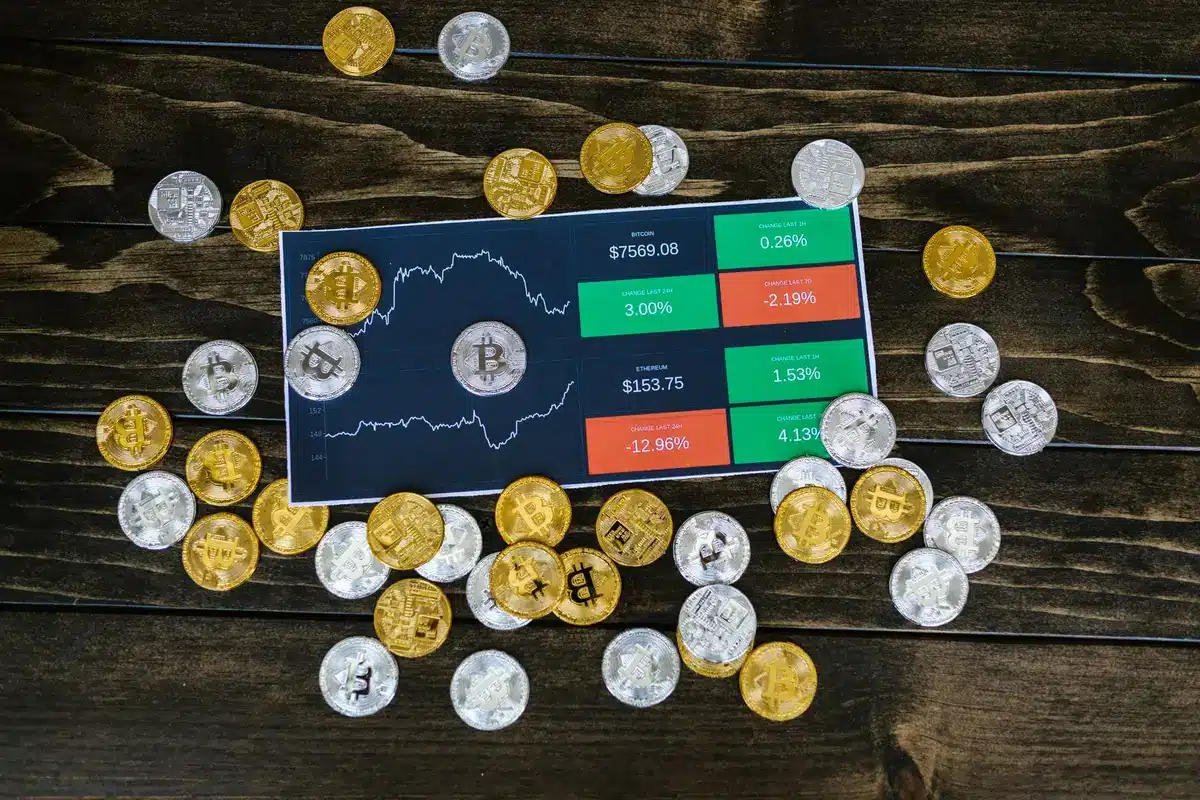 A glowing cryptocurrency price chart displaying an upward trajectory, showing the $80,000 threshold crossed in bright color, with candlestick patterns in sharp detail against a dark screen background.