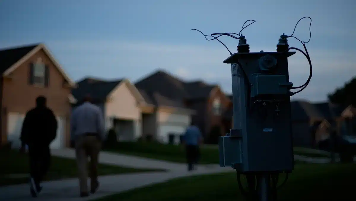 Power outage affecting residential neighborhoods in suburban area | power outage substation equipment