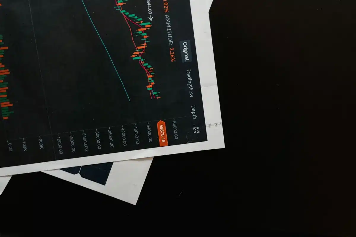 A split-screen visualization showing a debt repayment chart declining on one side and an investment growth chart rising on the other, with neutral color palette and clear gridlines