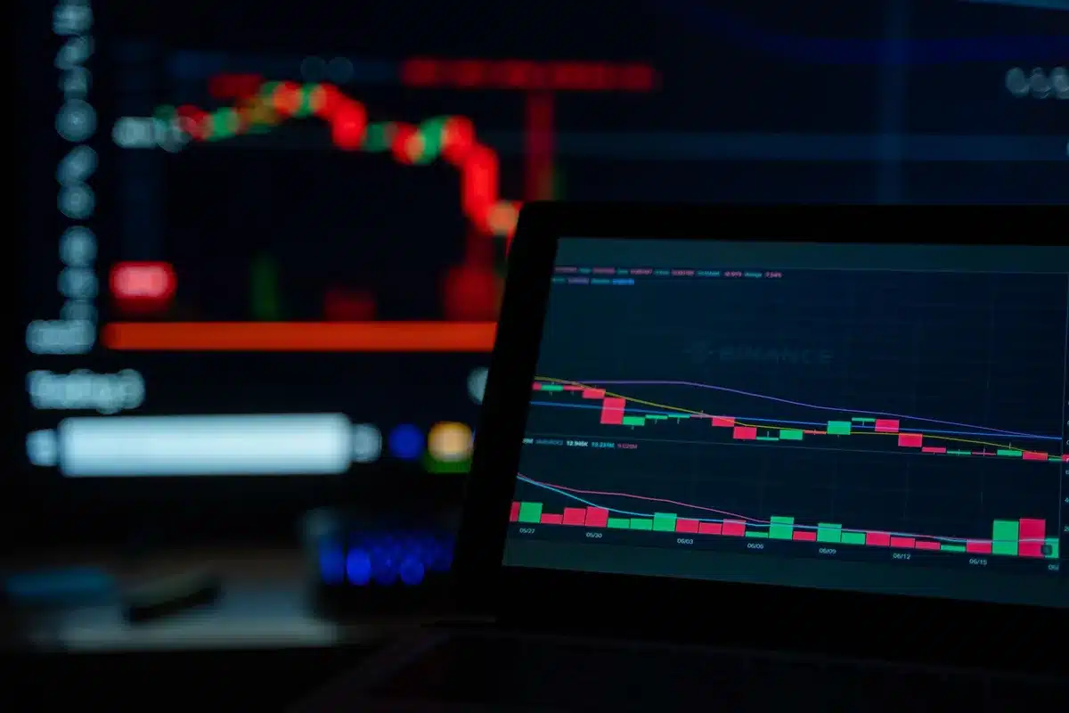 Stock market trading floor during a major rotation