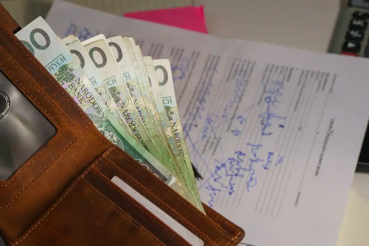 An empty desk with a calculator and unpaid student loan bills scattered, representing the burden of extended repayment timelines