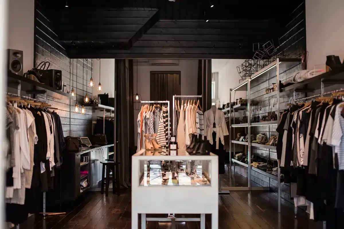 A modern retail store interior with merchandise displays and a polished floor, symbolizing consumer-focused investment strategy