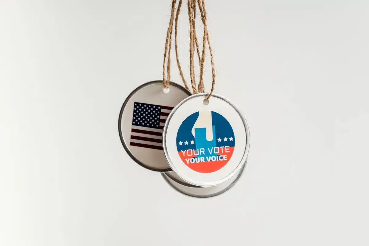 Flint Michigan campaign rally with Republican primary voters at polling location