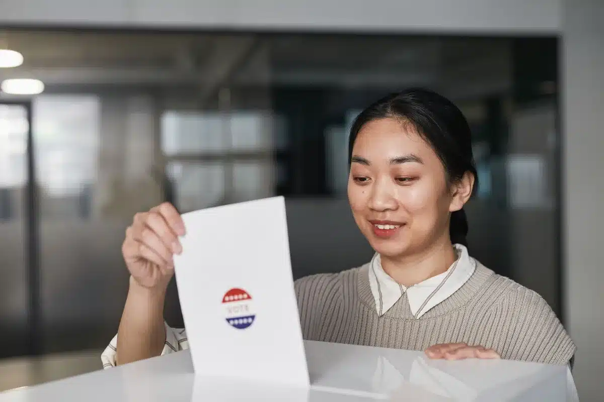 Voters casting ballots on tax amendment