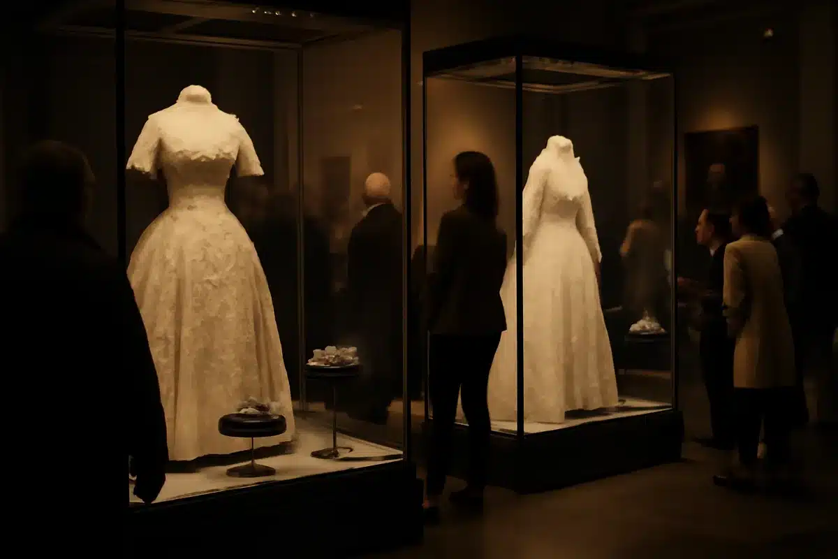 Queen Elizabeth II's fashion exhibition draws crowds at Buckingham Palace