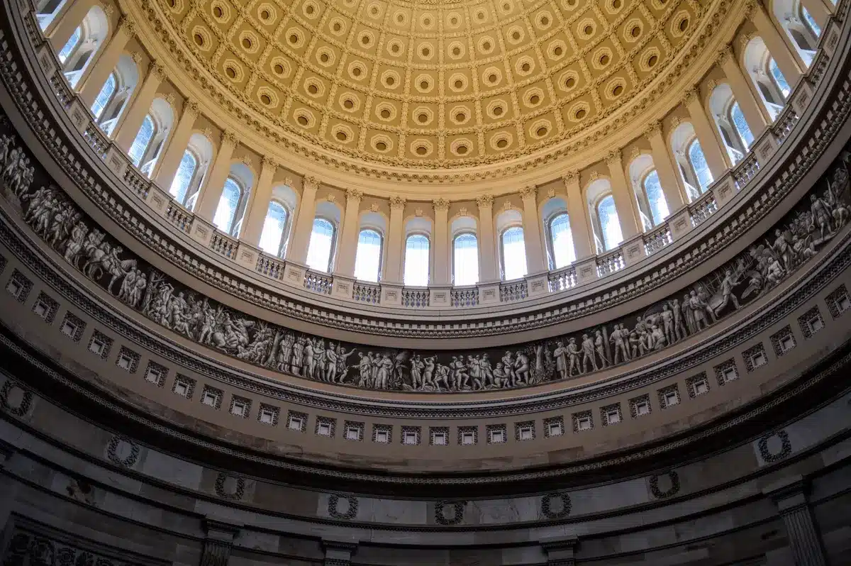 Senate floor empty during recess period