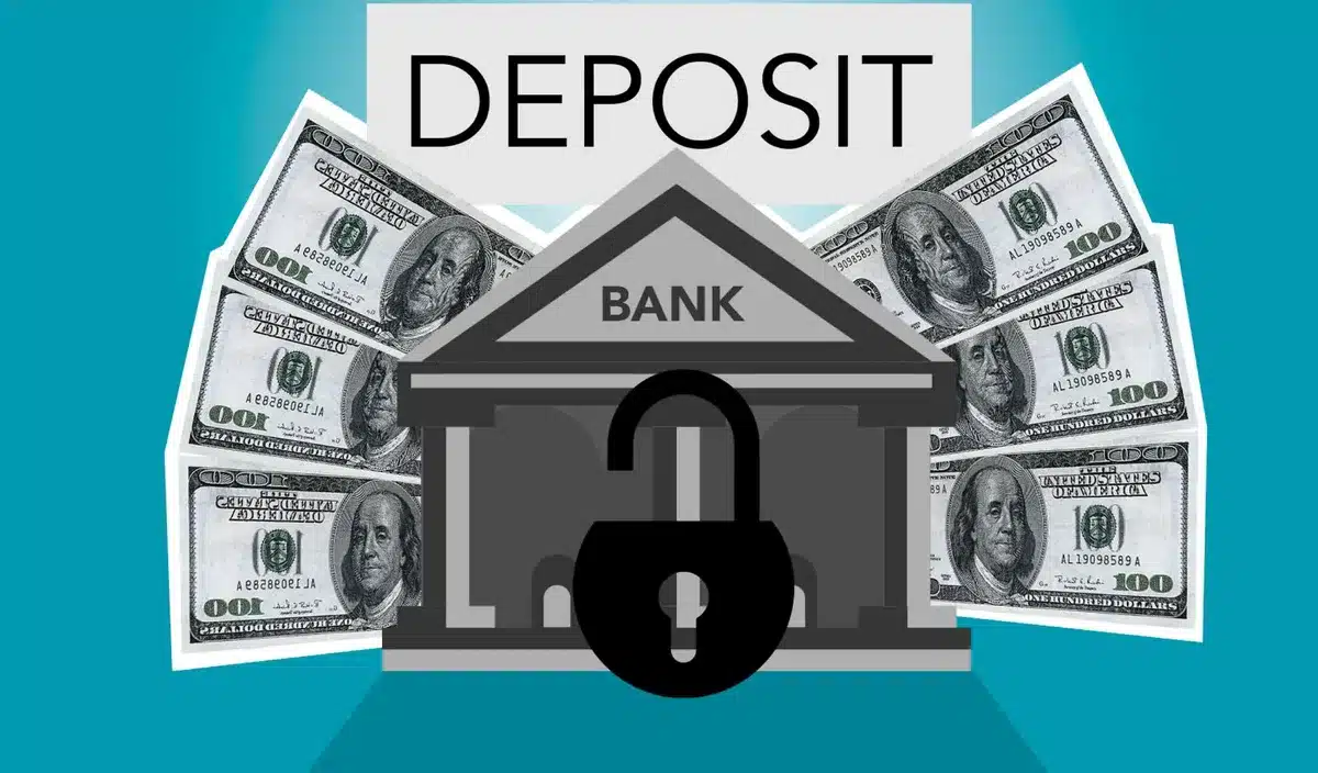 a close-up of a bank deposit receipt or direct deposit notification showing an amount and date, slightly out of focus
