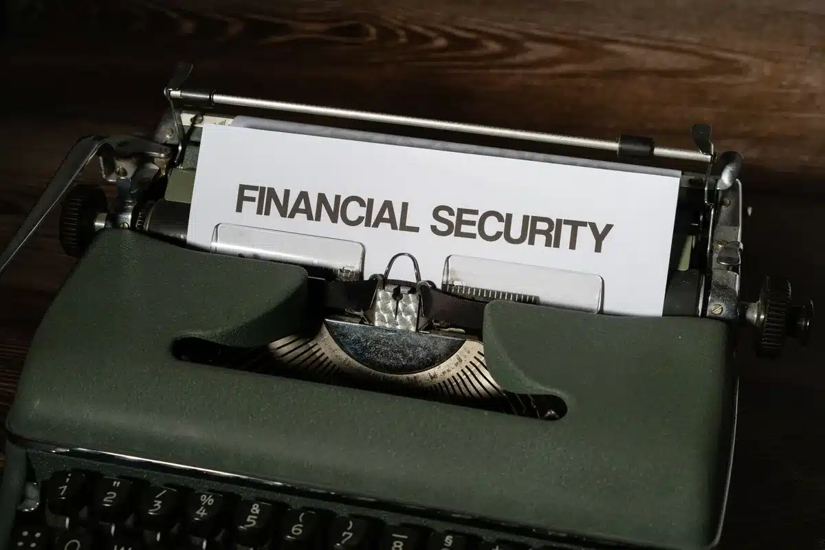 A close-up of a Social Security benefit statement showing monthly payment amount, financial documents spread across a desk, warm office lighting creating shadows on the paperwork, anticipation