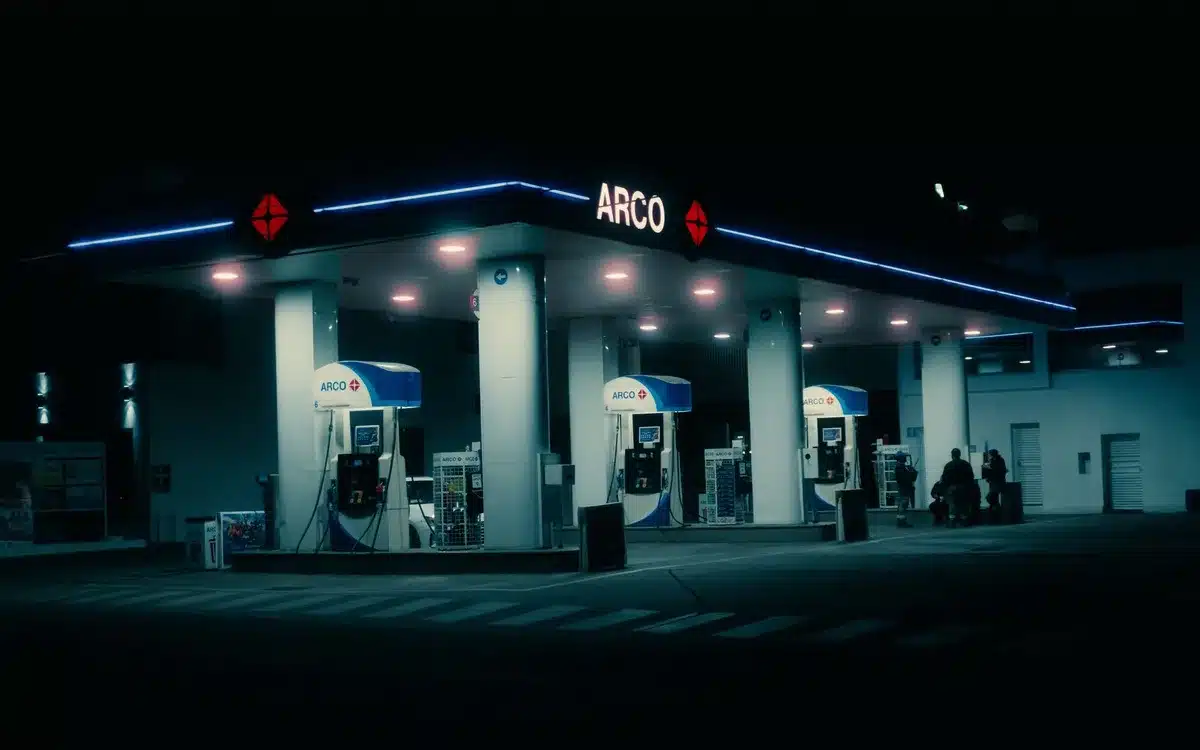 Gas pump display showing high price on digital screen, close-up macro shot, no people or branding visible