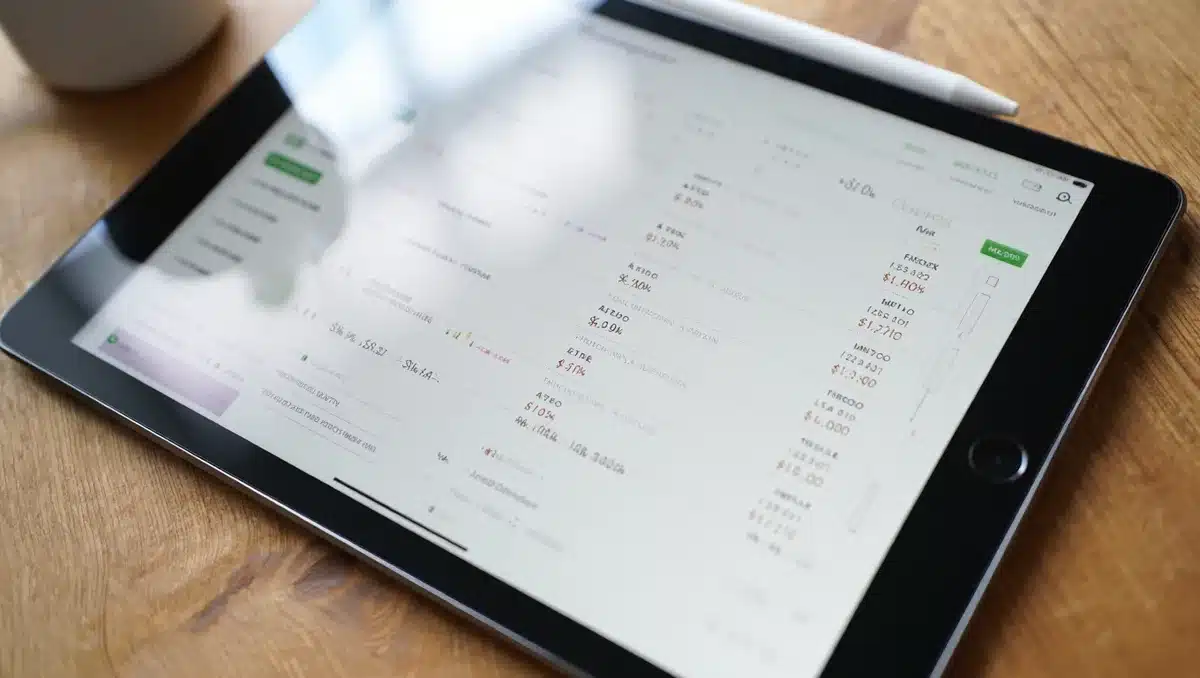 Tablet screen displaying Vanguard investment fund interface with updated fund names and performance metrics | ETF dashboard screen