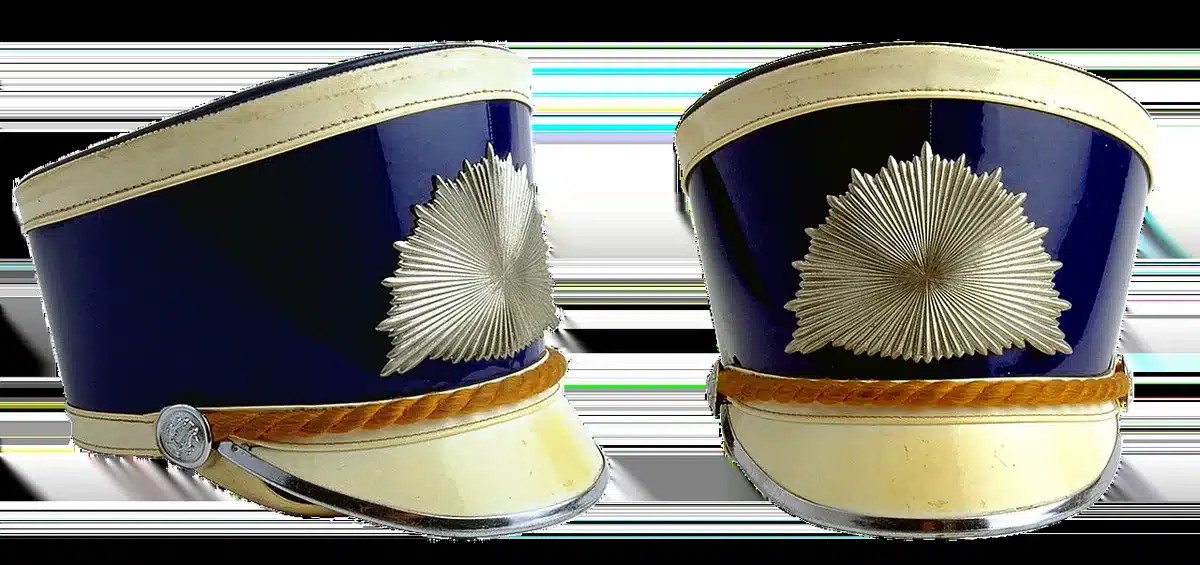 A military promotion ceremony with officers in dress uniforms standing at attention in an official Pentagon setting, formal and austere