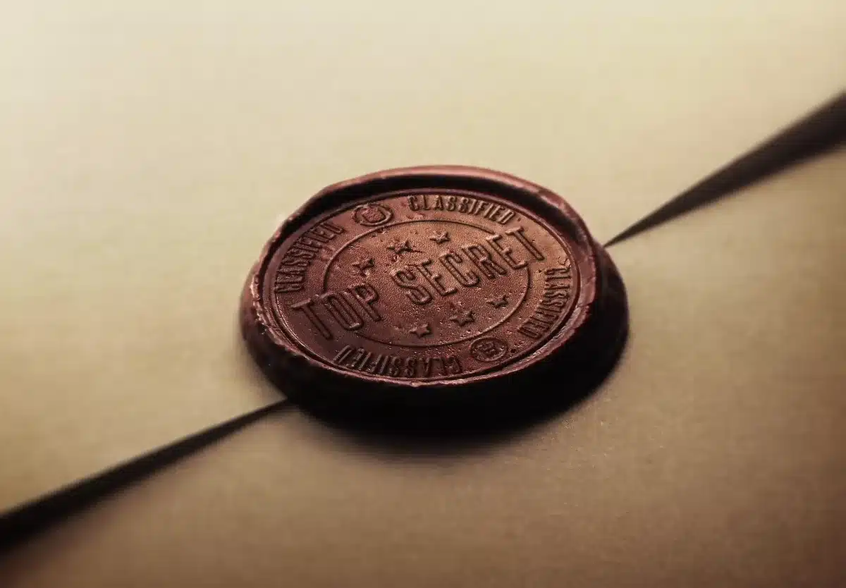 An anonymous desk with a printed government document labeled generically "Presidential Actions" beside a lapel pin and a closed folder