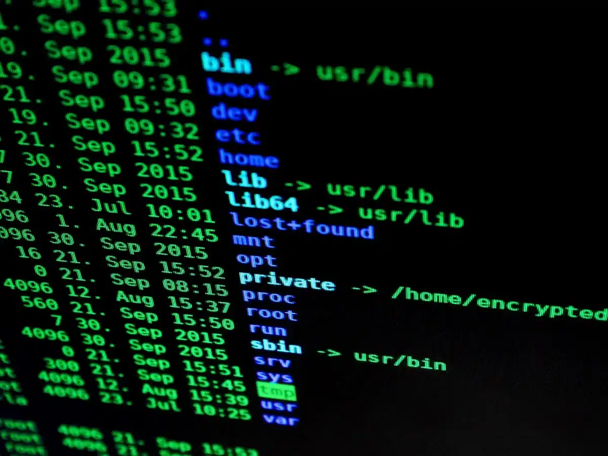 A cybersecurity operations center with multiple glowing monitors displaying network security data and threat intelligence, a single analyst's silhouette at a desk reviewing quarterly earnings reports, soft blue light on financial documents.