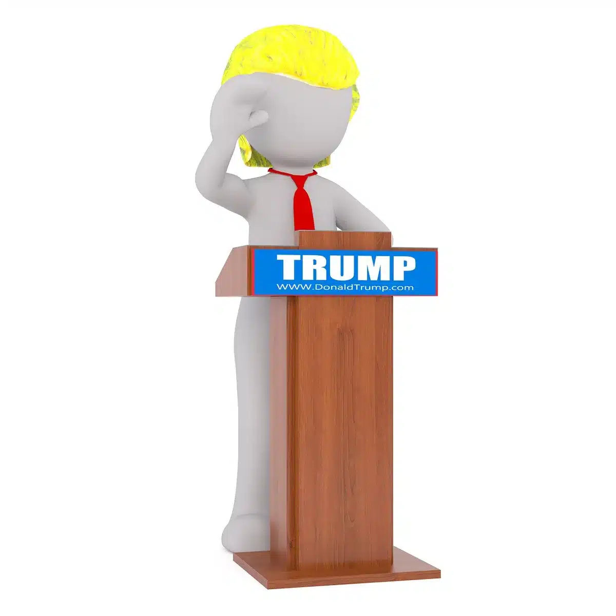 Empty state university lecture hall with a lone lectern and scattered chairs, no people, a campaign flyer pinned to the board blurred out