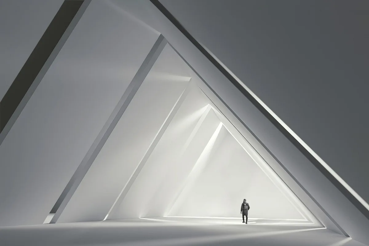 A dimly lit corridor in a government residence with framed portraits on the wall and a polished floor reflecting light